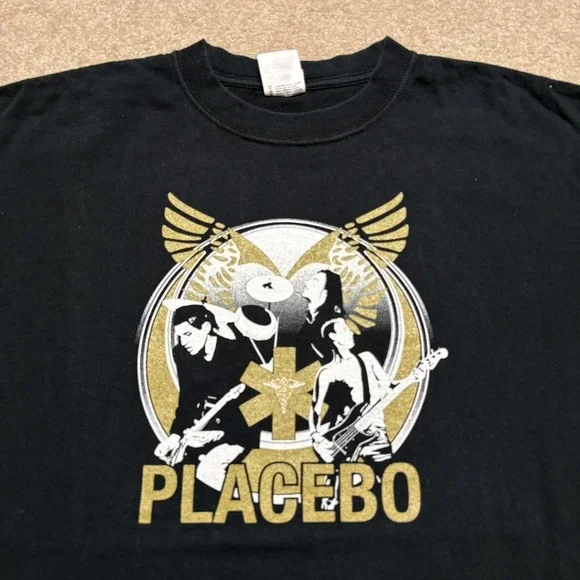 Vtg Placebo Band Shirt Mens Large Black 2006 Meds Tour Indie Alt Rock Grunge - Picture 1 of 7
